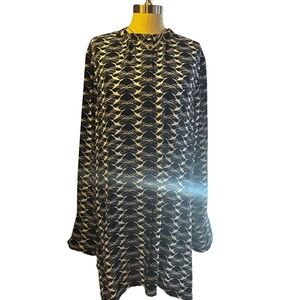 Dark blue and White Patterned Blouse.wt2525